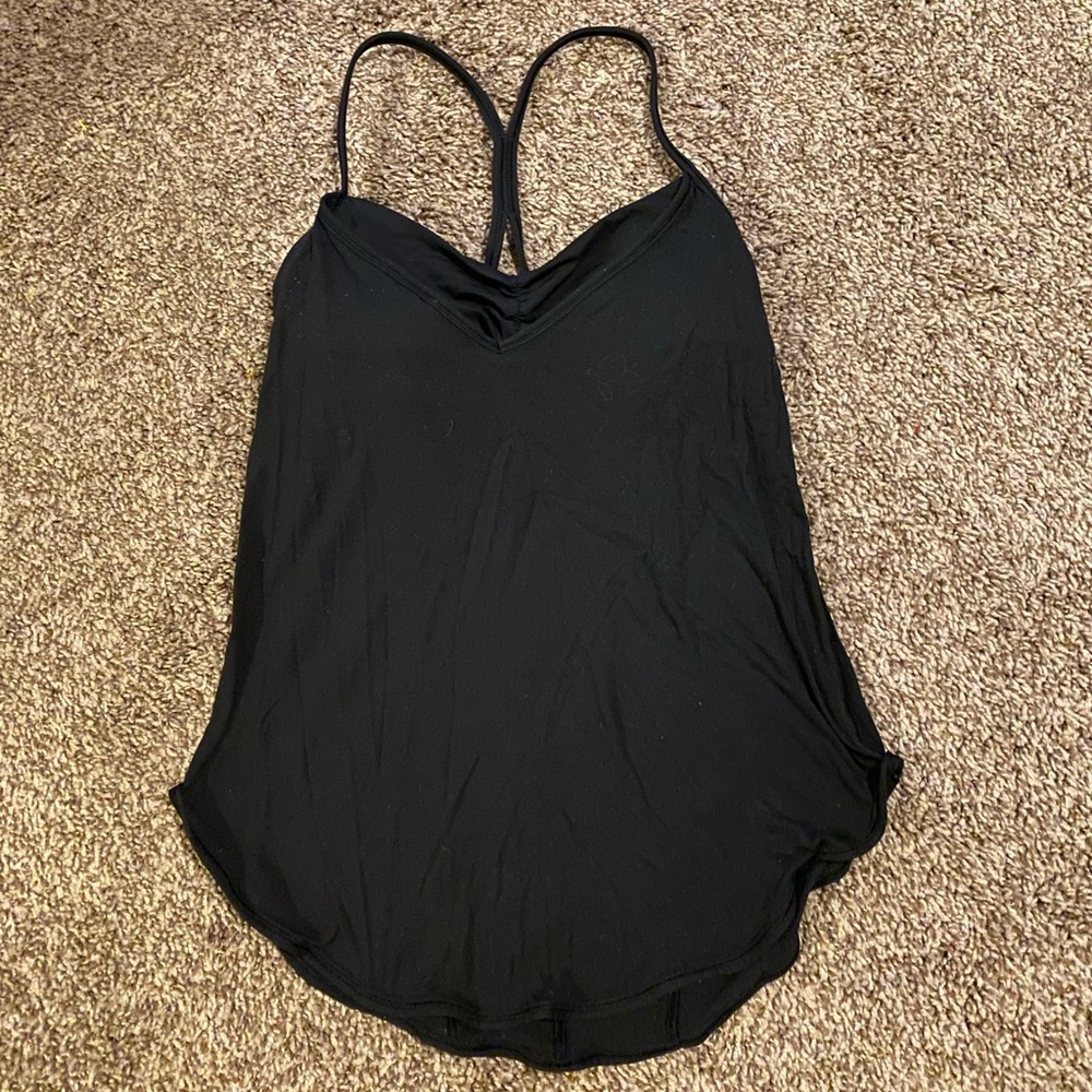 Black strappy built in bra lululemon tank